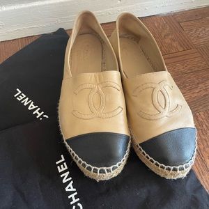 Chanel lambskin CC espadrilles loafers